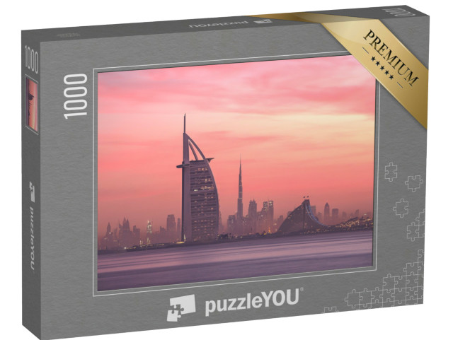 Puzzle de 1000 pièces « Skyline de Dubaï, de la plage de Jumeirah au centre-ville »