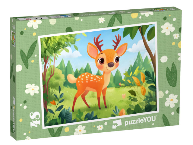 Puzzle de 48 pièces « Sur le pré avec le petit faon »