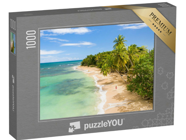 Puzzle de 1000 pièces « Plage de sable des Caraïbes sous les palmiers »