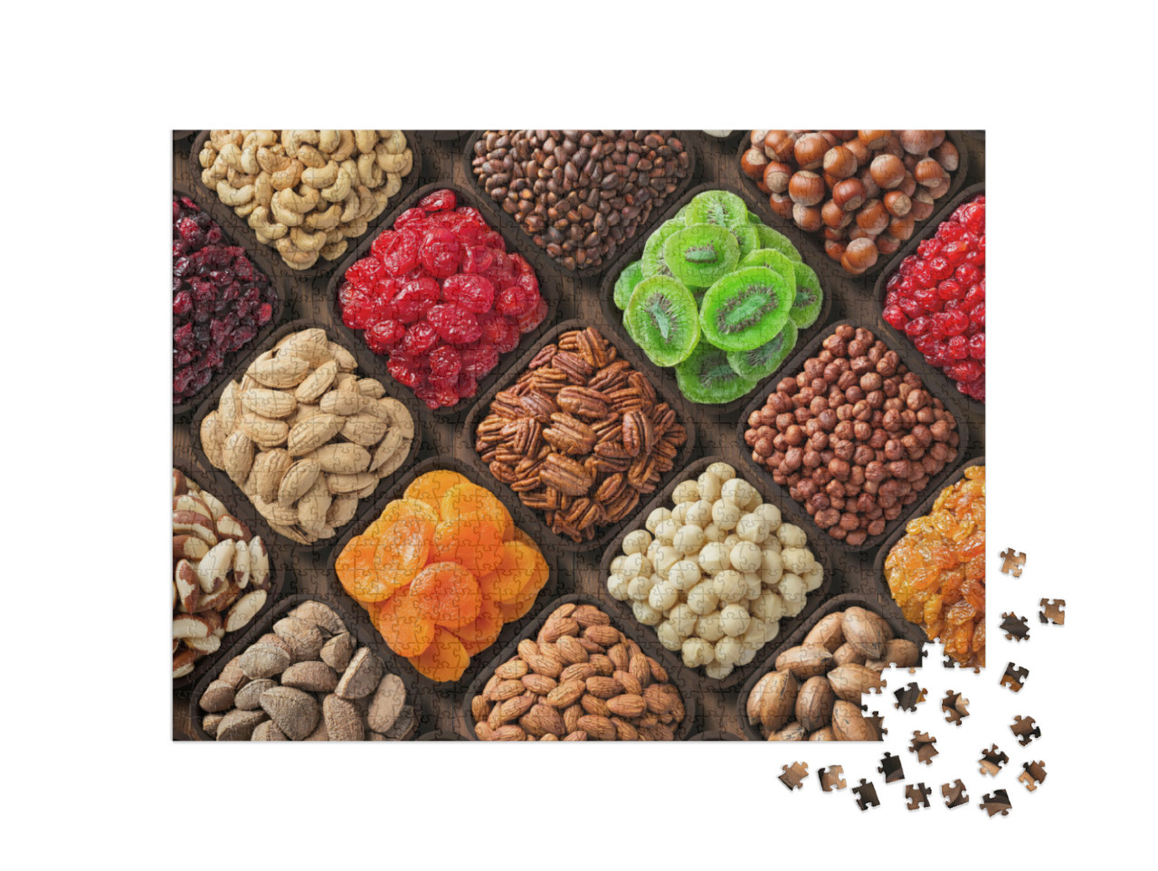 Puzzle de 1000 pièces « Choix de snacks sains et délicieux »