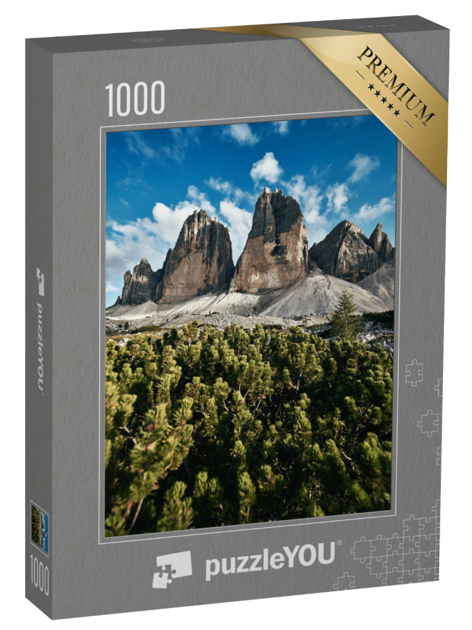 Puzzle de 1000 pièces « Les Trois Cimets dans les Dolomites de Sesto, Alpes italiennes »