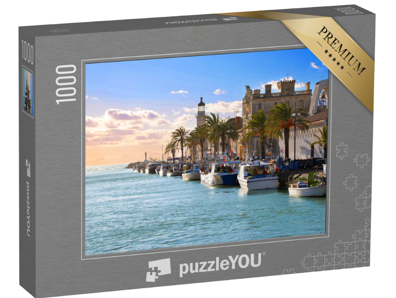 Puzzle de 1000 pièces « Phare et ancien port de pêche du Grau du roi dans le parc naturel zoologique de Camargue. Sud de la France. »