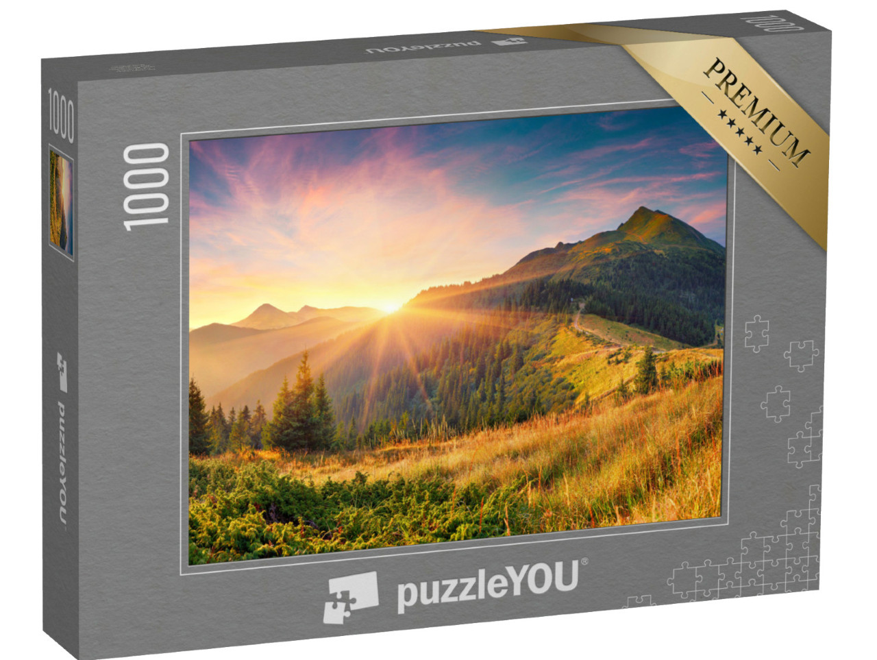 Puzzle de 1000 pièces « Un lever de soleil à couper le souffle dans les Carpates »