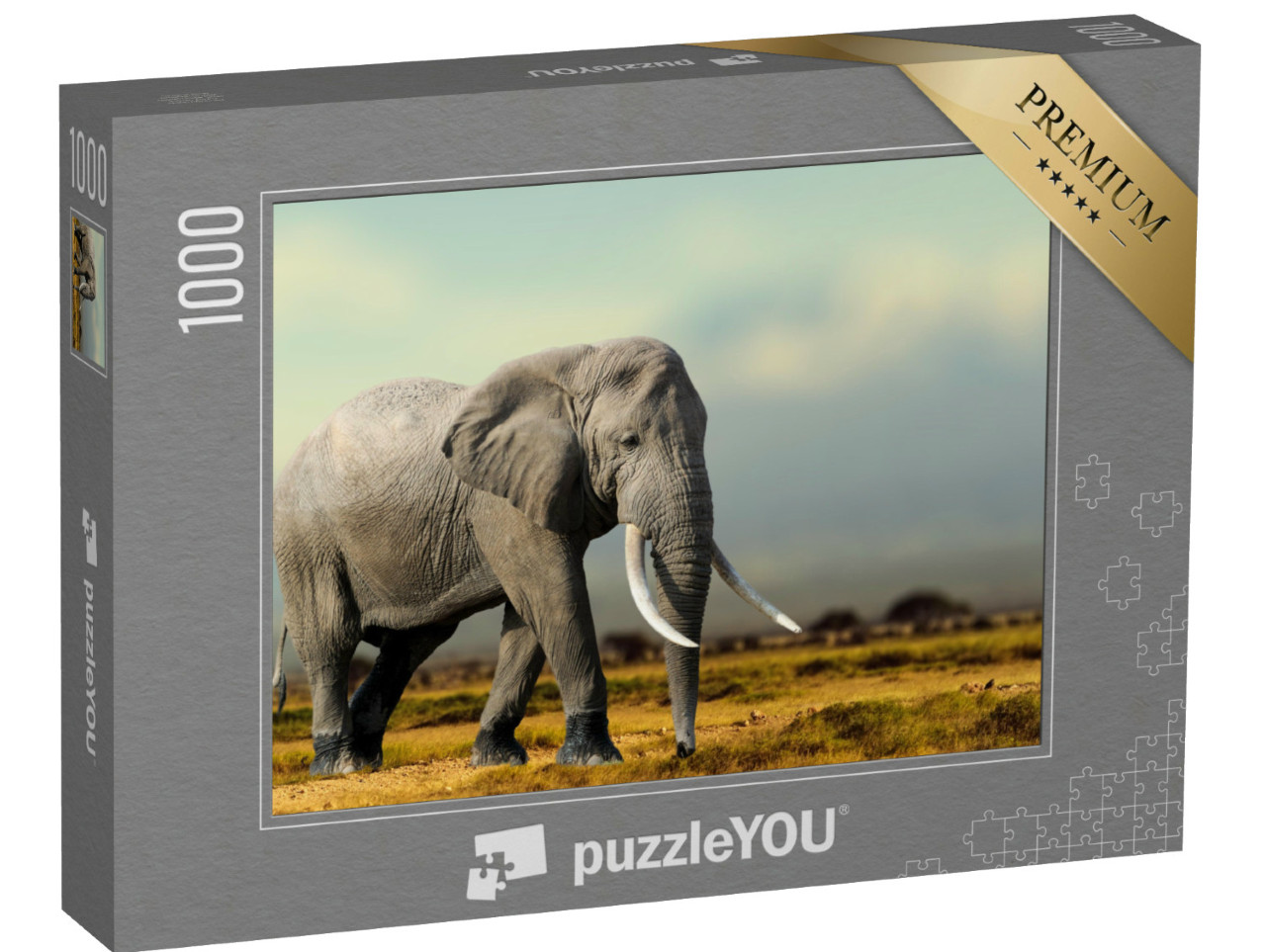 Puzzle de 1000 pièces « Eléphant d'Afrique, Parc national de Masai Mara, Kenya »