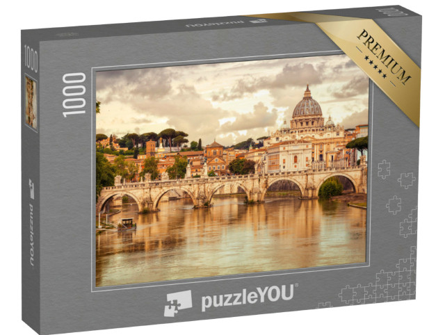 Puzzle de 1000 pièces « Basilique Saint-Pierre et Pont Saint-Ange, Cité du Vatican, Rome, Italie »