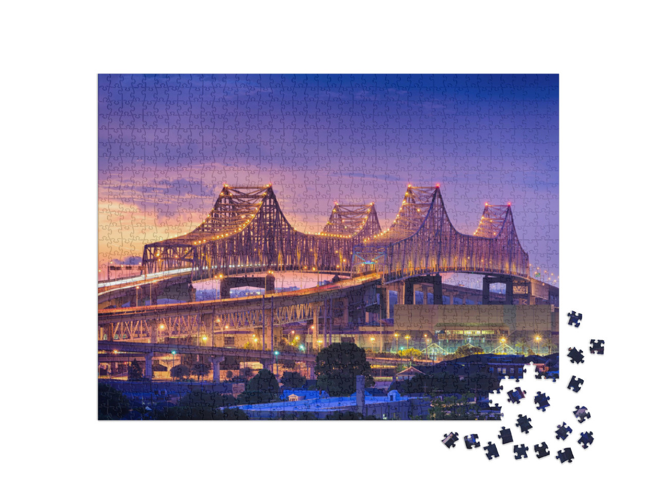 Puzzle de 1000 pièces « Nouvelle-Orléans, Louisiane, pont de connexion de Crescent City »
