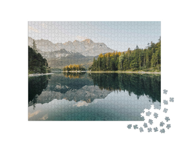 Puzzle de 1000 pièces « Eibsee près de Grainau, Bavière, Allemagne »