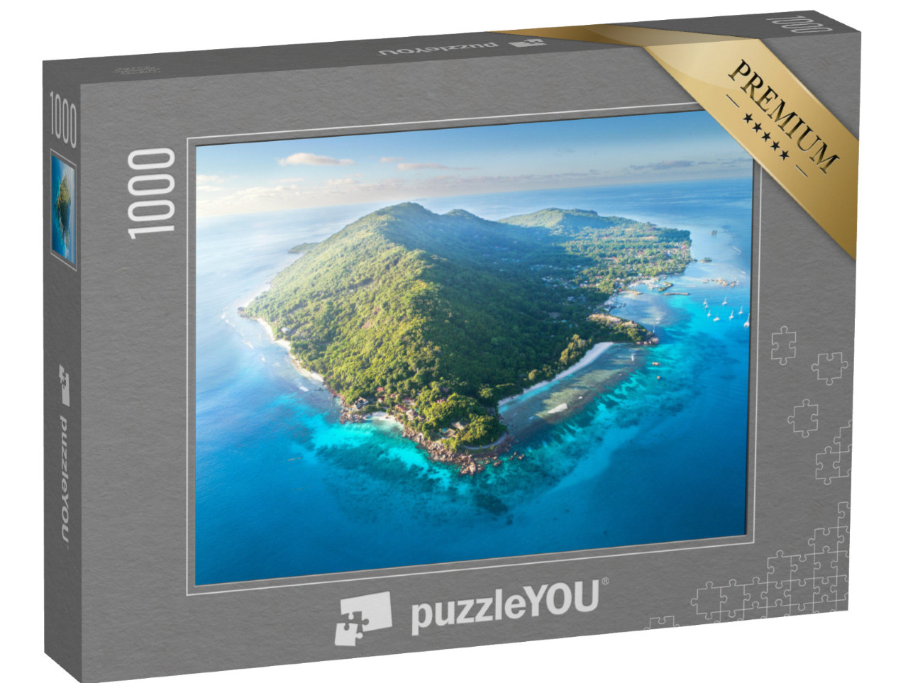 Puzzle de 1000 pièces « Île pittoresque de La Digue, Seychelles »