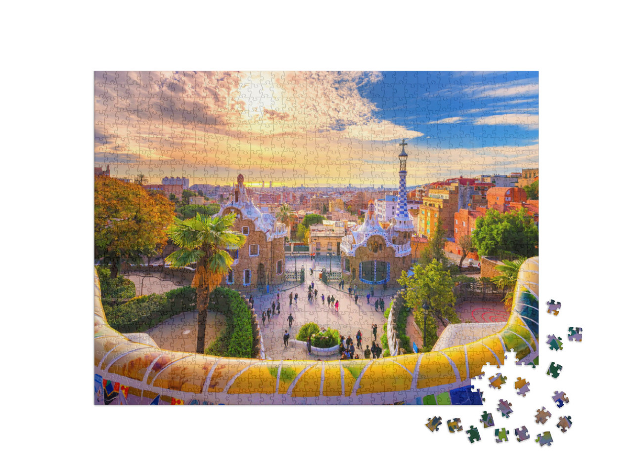 Puzzle de 1000 pièces « Vue sur Barcelone depuis le Parc Güell de Barcelone, Espagne »