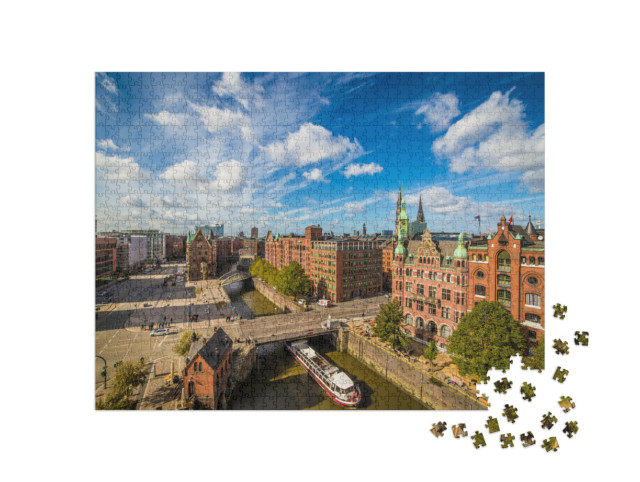 Puzzle de 1000 pièces « La ville des entrepôts de Hambourg : patrimoine culturel mondial en Allemagne »