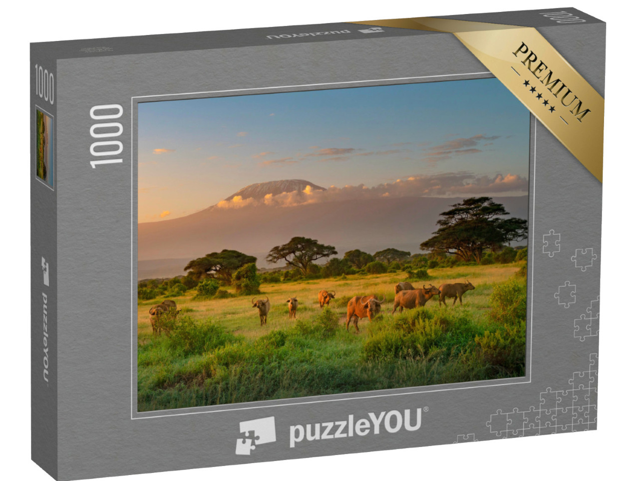 Puzzle de 1000 pièces « Ambiance matinale au Kilimandjaro »