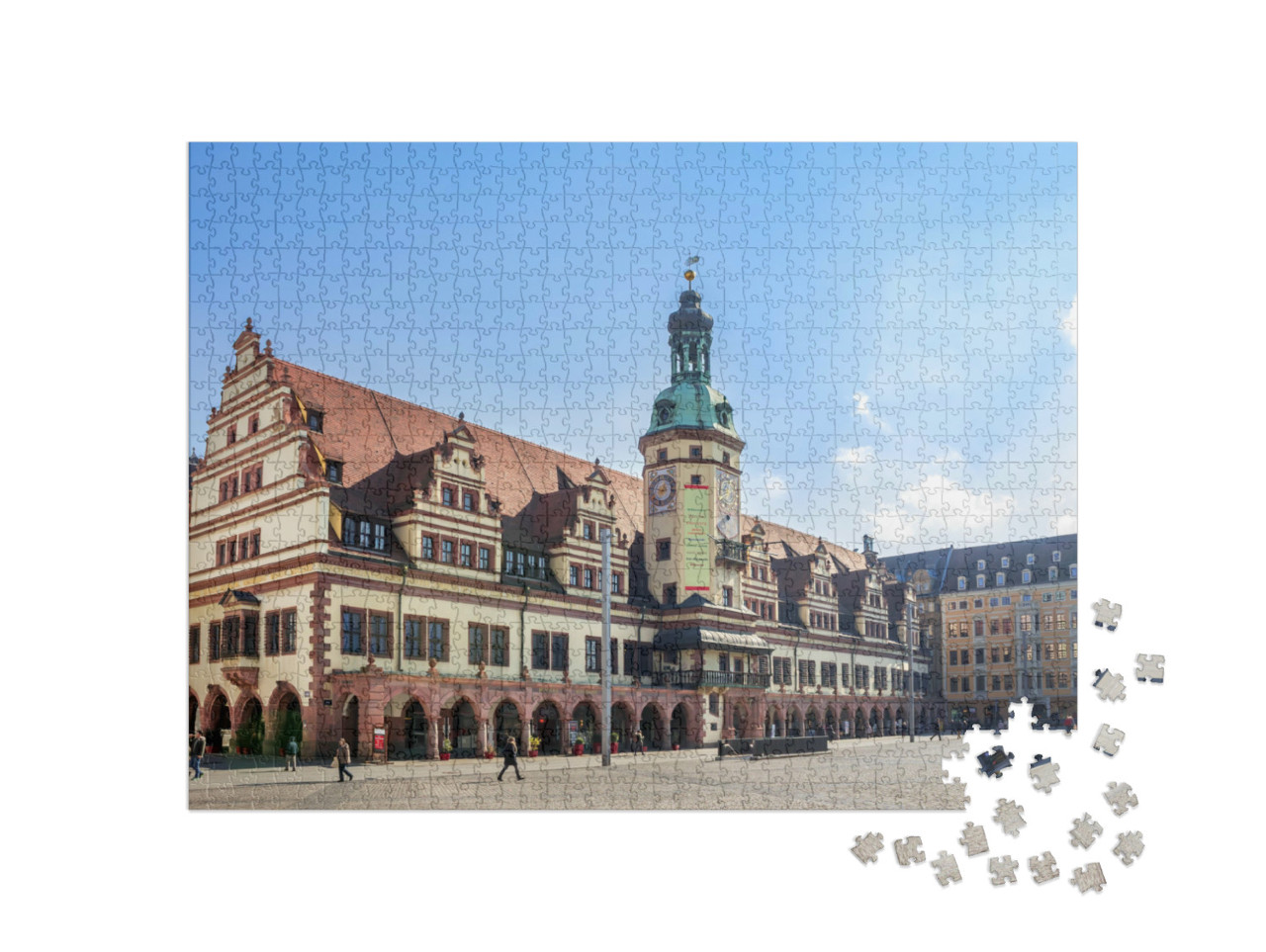 Puzzle de 1000 pièces « Hôtel de ville et marché à Leipzig »