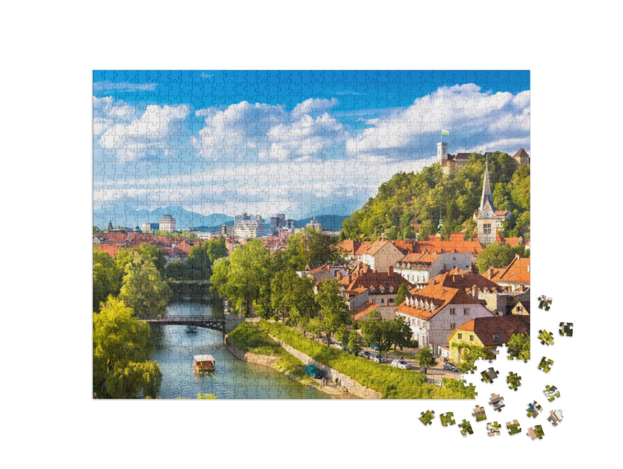 Puzzle de 1000 pièces « Paysage urbain de la capitale slovène Ljubljana »