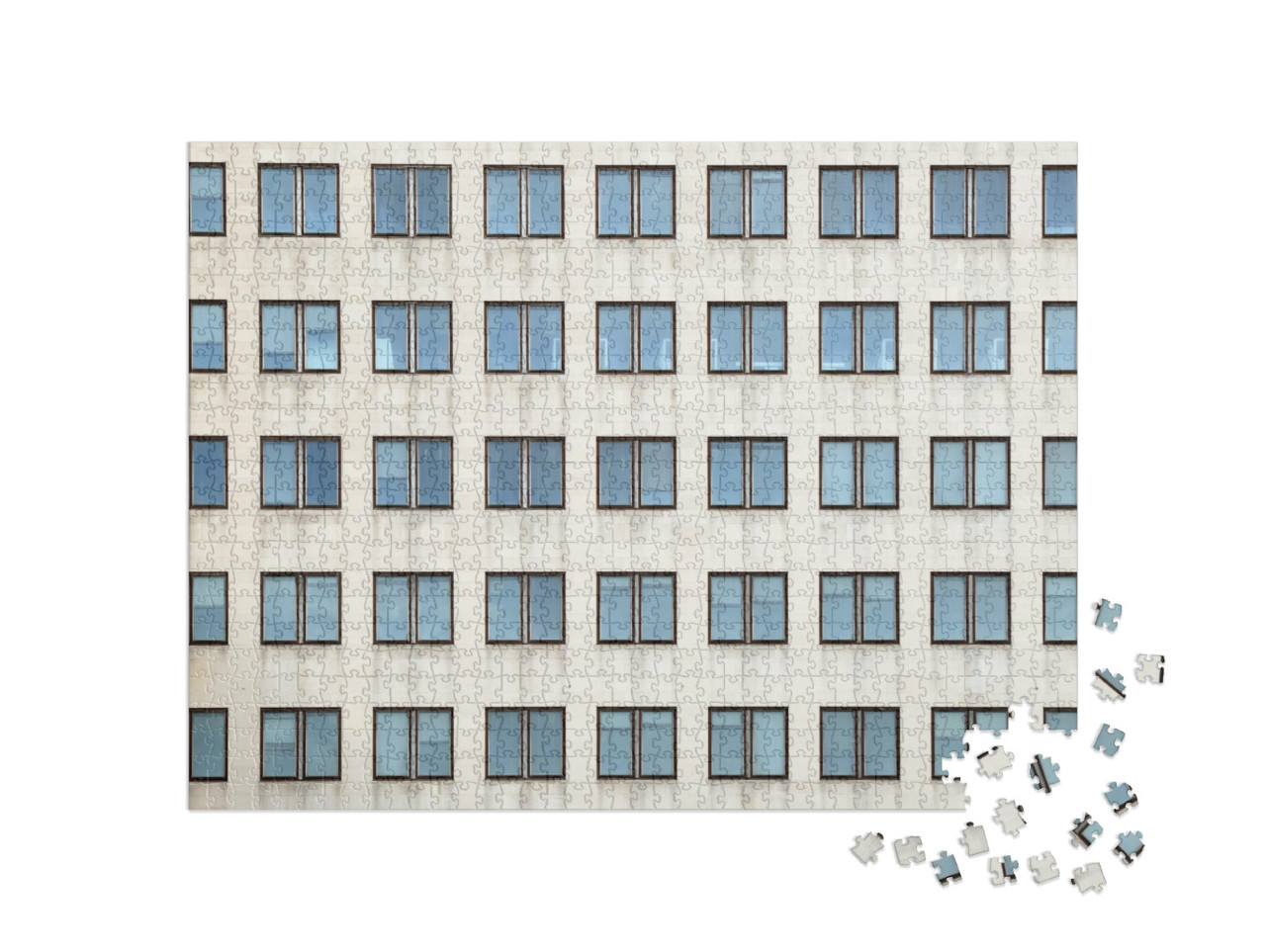 Puzzle de 1000 pièces « Disposition des fenêtres d'un immeuble de bureaux »