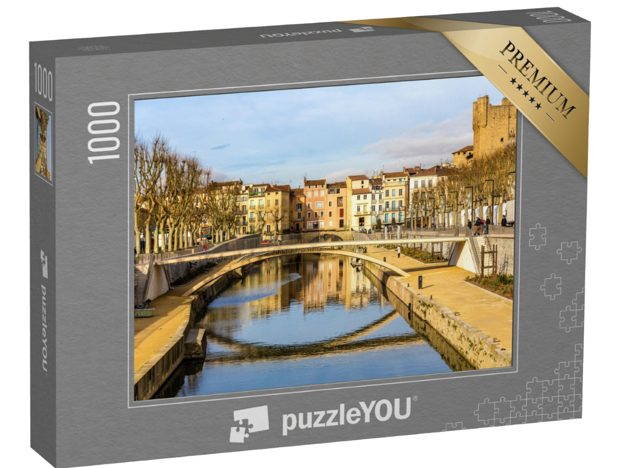 Puzzle de 1000 pièces « Canal de la Robine à Narbonne, Languedoc-Roussillon - France »