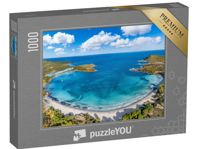 Puzzle de 1000 pièces « Vue aérienne montrant la Baie de Rondinara en Corse, France »