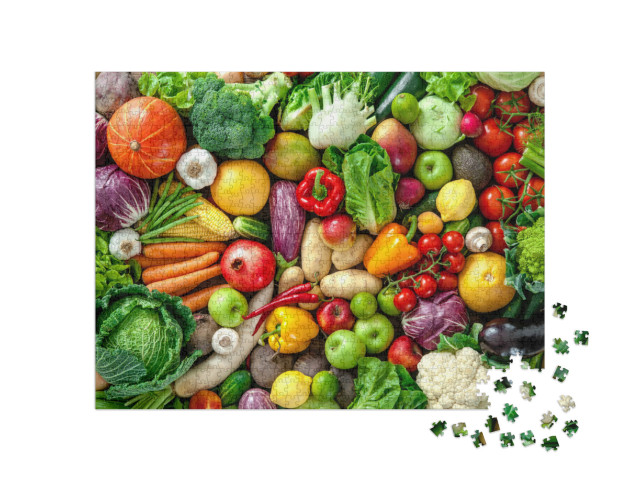 Puzzle de 1000 pièces « Assortiment de fruits et légumes frais »