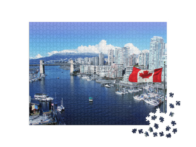 Puzzle de 1000 pièces « False Creek et le pont de Burrard Street à Vancouver »