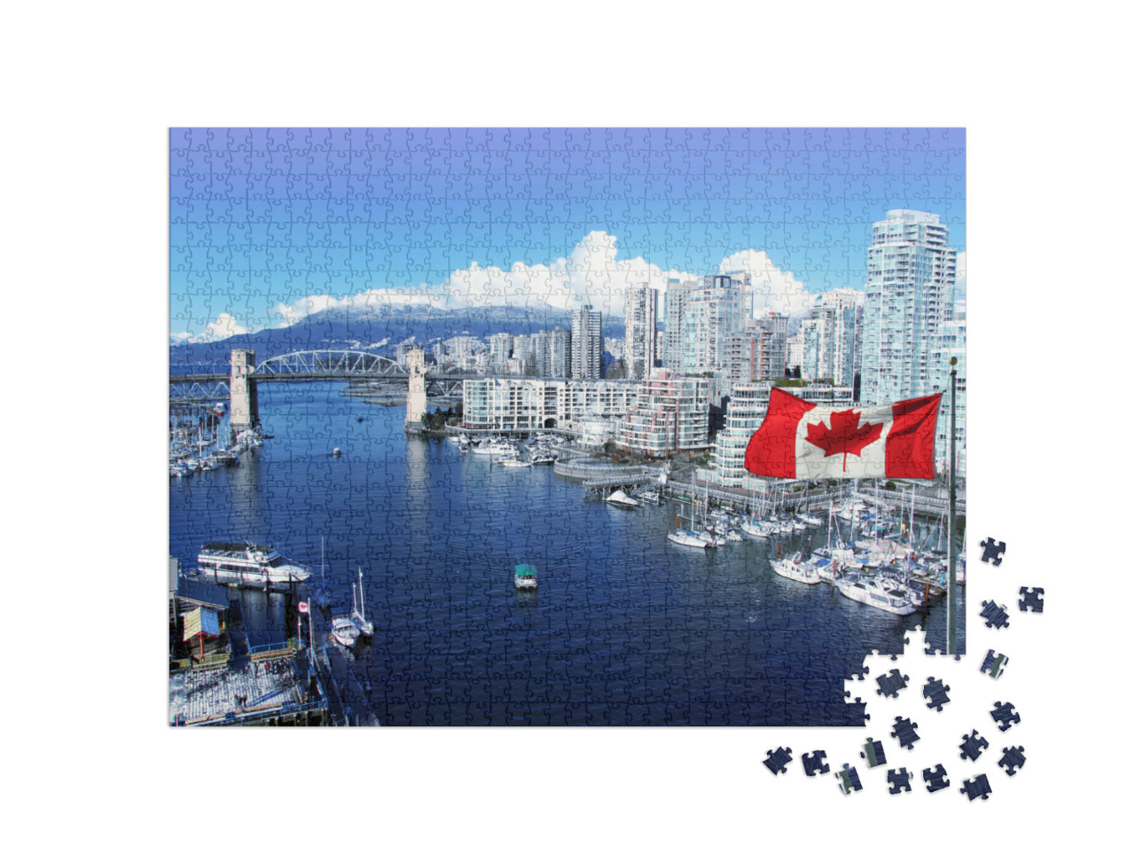 Puzzle de 1000 pièces « False Creek et le pont de Burrard Street à Vancouver »