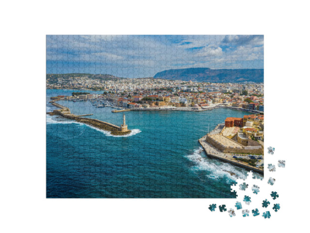 Puzzle de 1000 pièces « Vue panoramique d'en haut sur la ville de La Canée, île de Crète, Grèce »