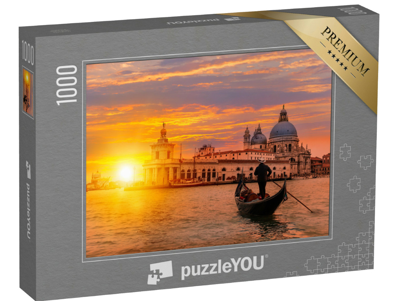 Puzzle de 1000 pièces « Gondolier avec gondole sur un canal, Venise, Italie »