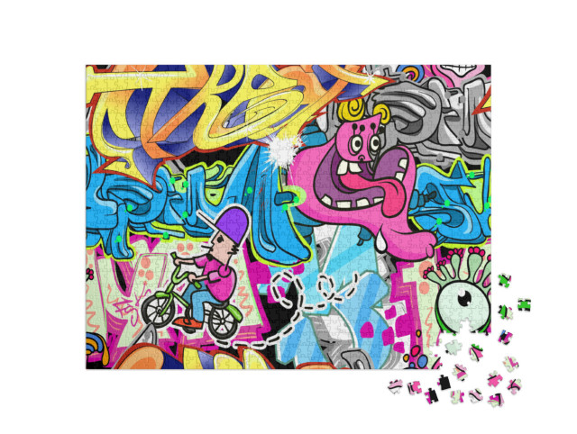 Puzzle de 1000 pièces « Mur entièrement recouvert de graffitis »