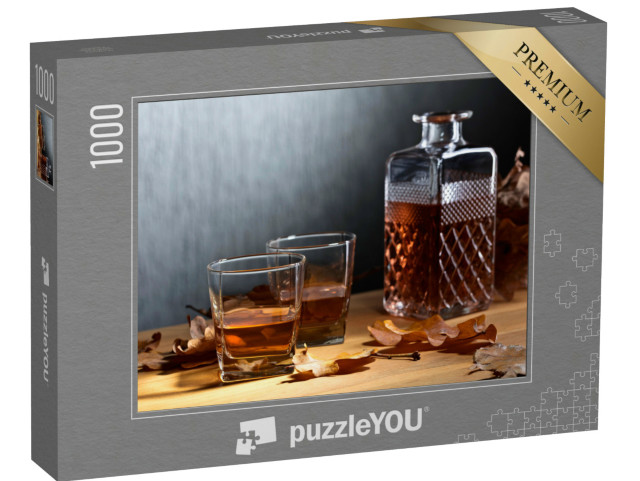 Puzzle de 1000 pièces « Whisky et feuilles de chêne séchées »