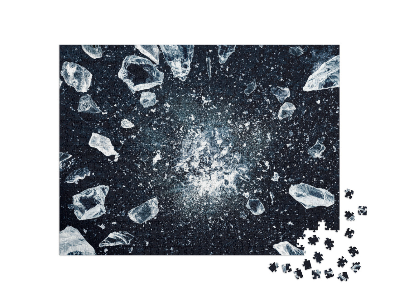 Puzzle de 1000 pièces « Glace pilée sur fond noir »
