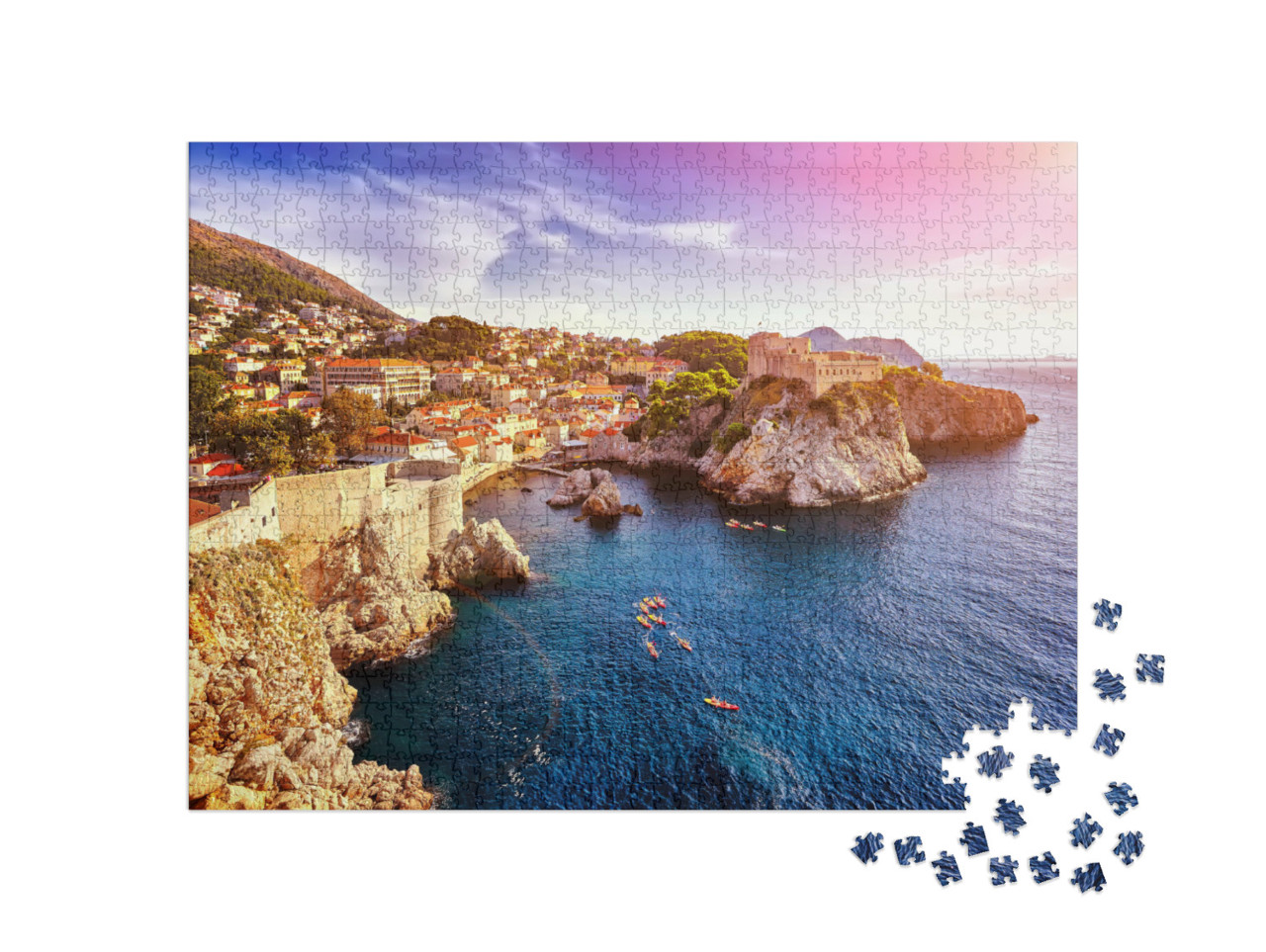 Puzzle de 1000 pièces « Forteresses de Lovrijenac et de Bokar à Dubrovnik, Croatie »