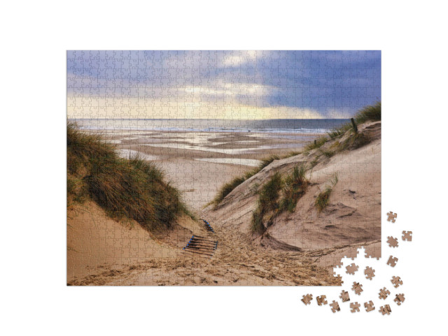 Puzzle de 1000 pièces « Magnifiques dunes sur la plage d'Amrum, Allemagne »