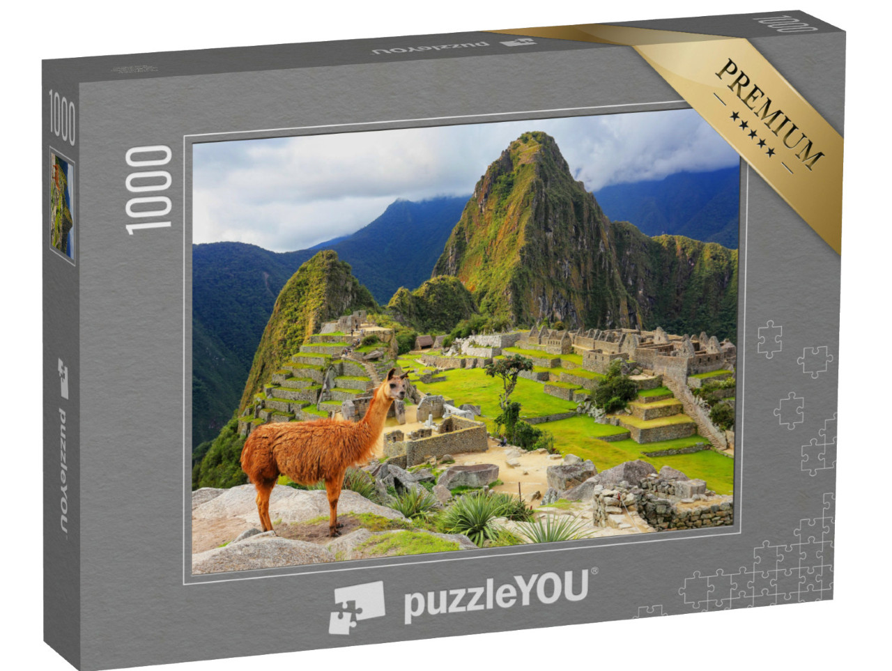 Puzzle de 1000 pièces « Lama au Machu Picchu, Pérou »