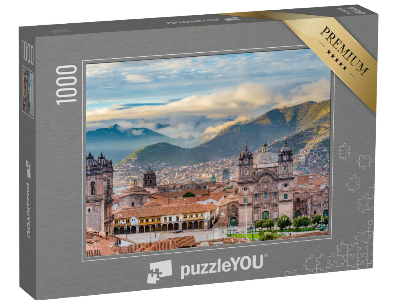 Puzzle de 1000 pièces « Soleil matinal sur la Plaza de Armas, Cusco, ville »