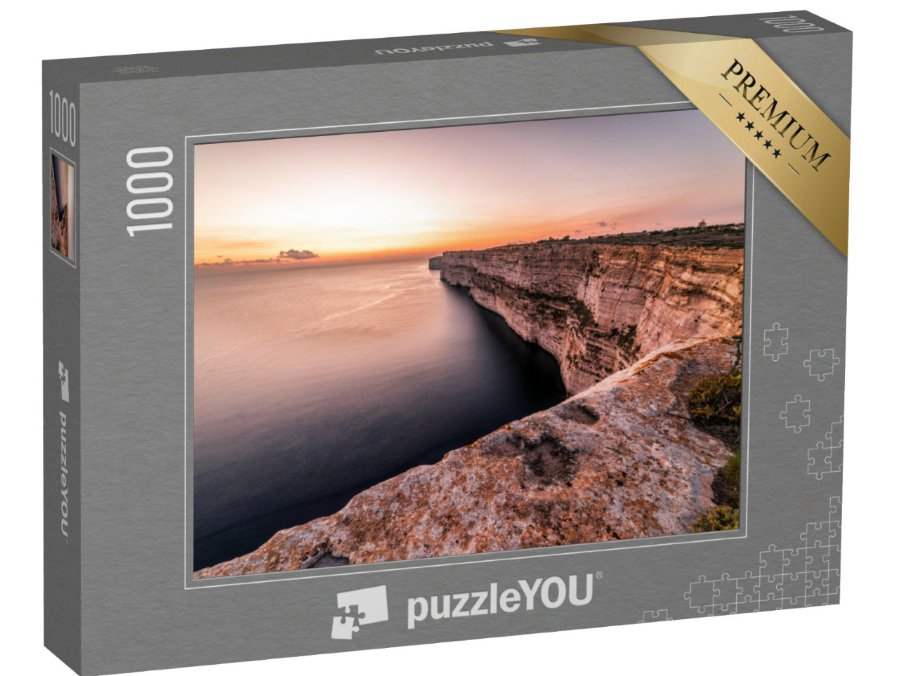 Puzzle de 1000 pièces « Falaises de Ta Cenc au coucher du soleil, Malte »
