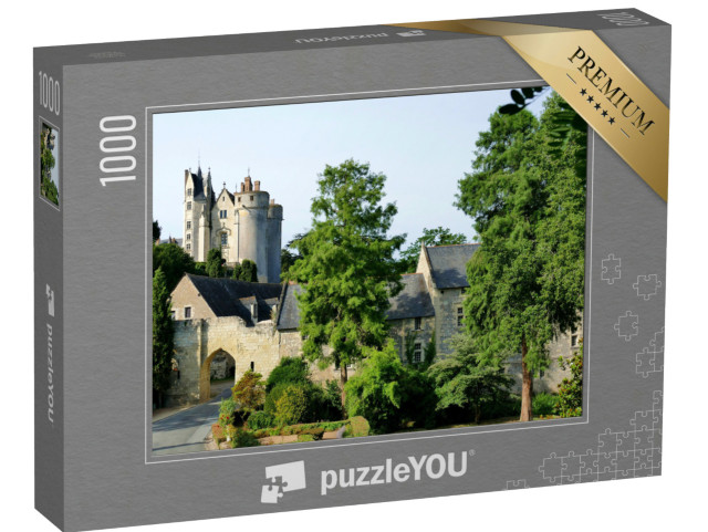 Puzzle de 1000 pièces « La porte du moulin dans l'enceinte médiévale et le château de la ville de Montreuil-Bellay »