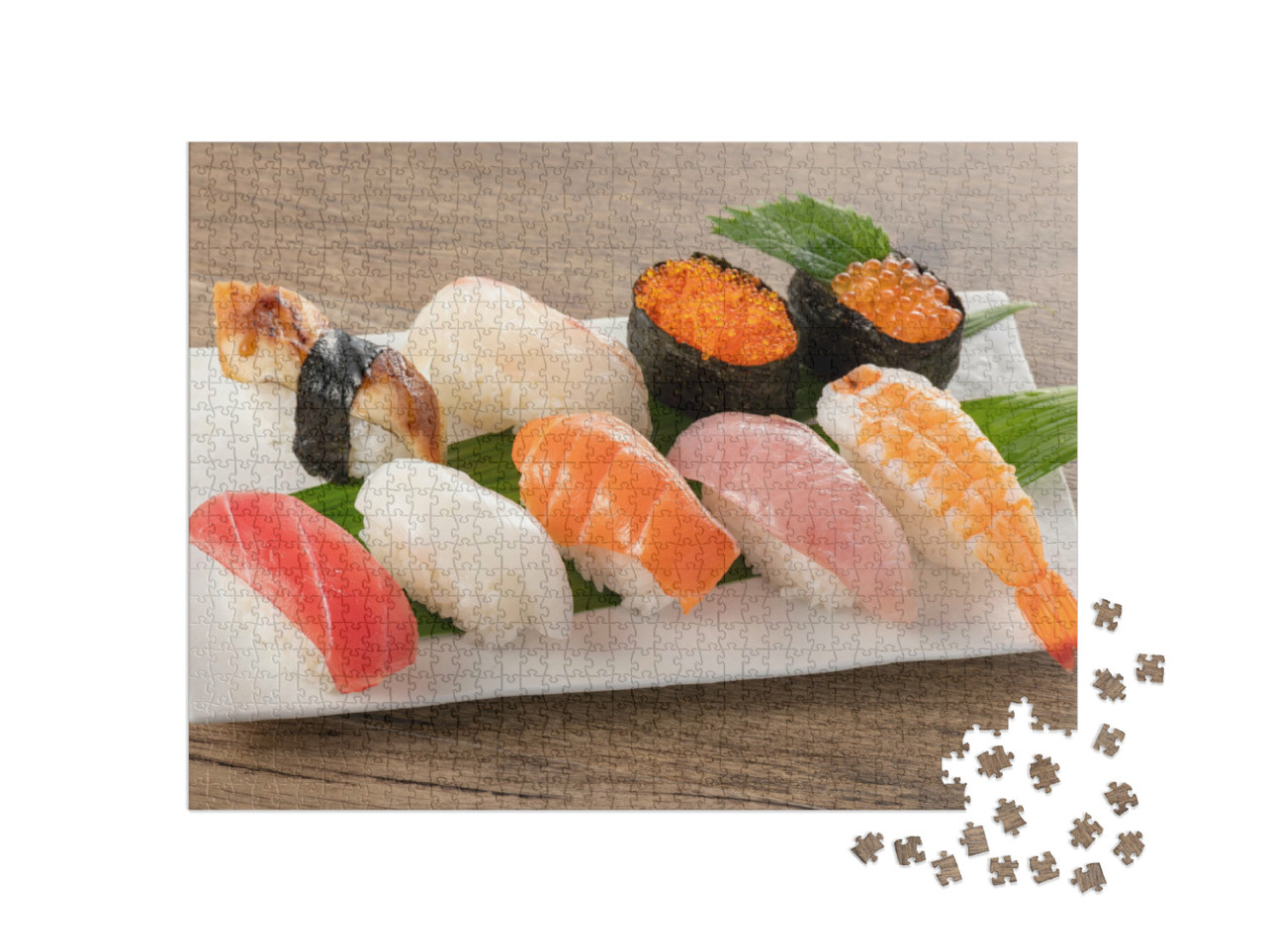 Puzzle de 1000 pièces « Nigiri-Sushi sur une assiette »
