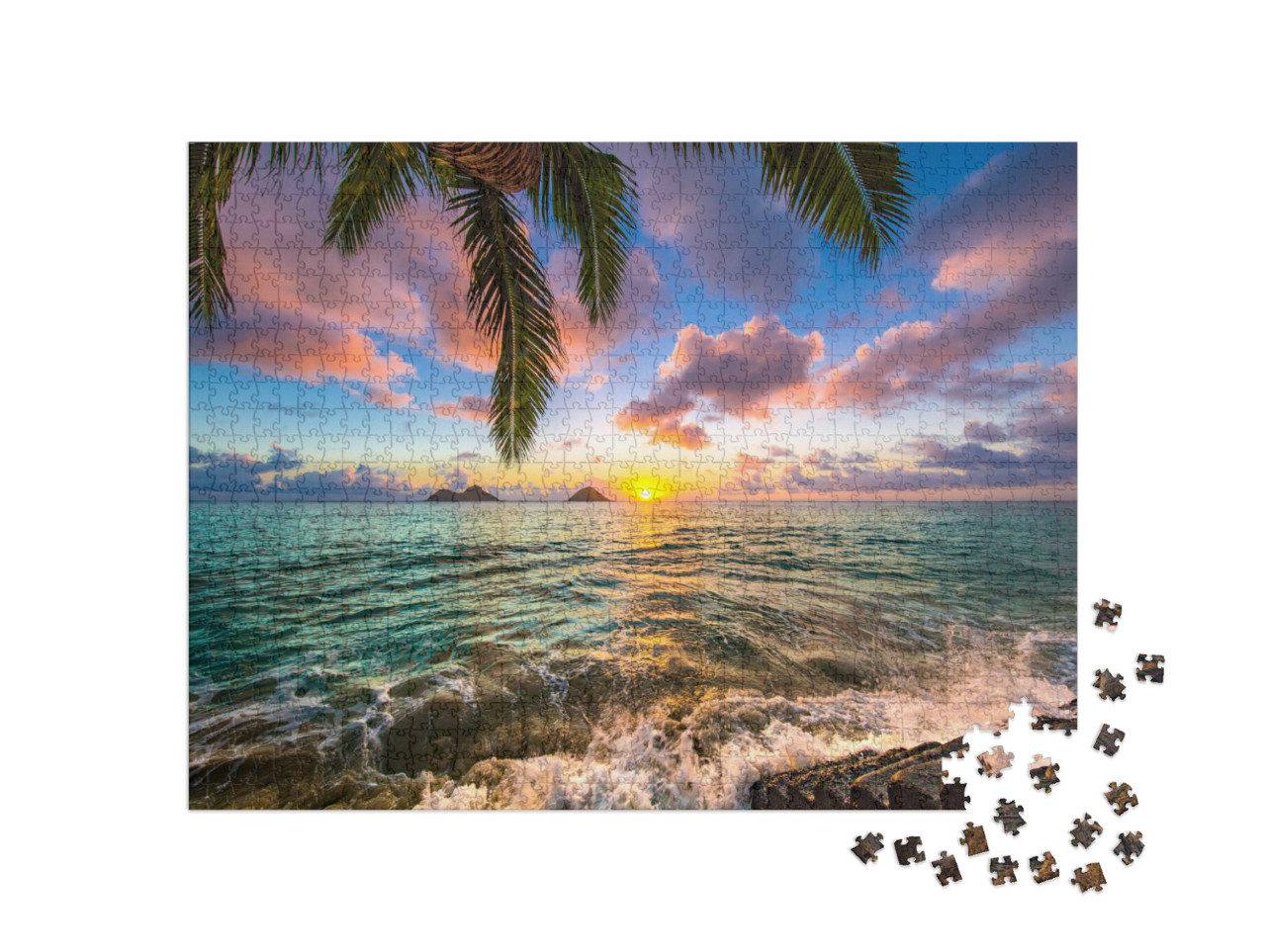 Puzzle de 1000 pièces « Magnifique lever de soleil sur Hawaii »