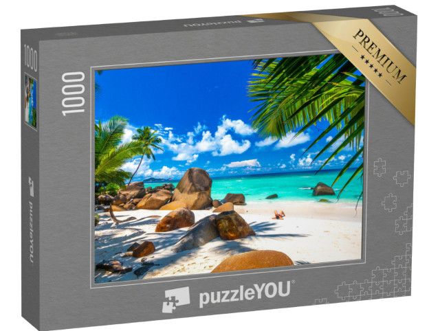 Puzzle de 1000 pièces « Plage aux Seychelles avec rochers de granit »
