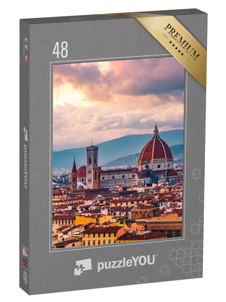 Puzzle de 48 pièces « Coucher de soleil sur Florence en Italie »