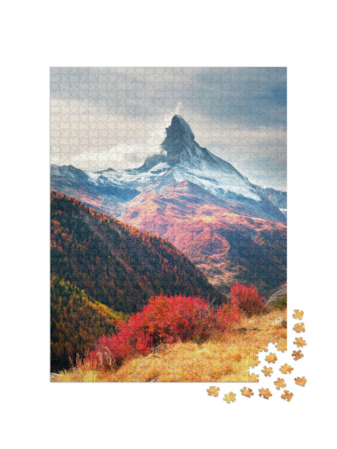 Puzzle de 1000 pièces « Sommet du Cervin en automne, Suisse »