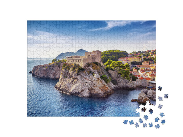 Puzzle de 1000 pièces « Vue générale de Dubrovnik avec ses fortifications, Croatie »