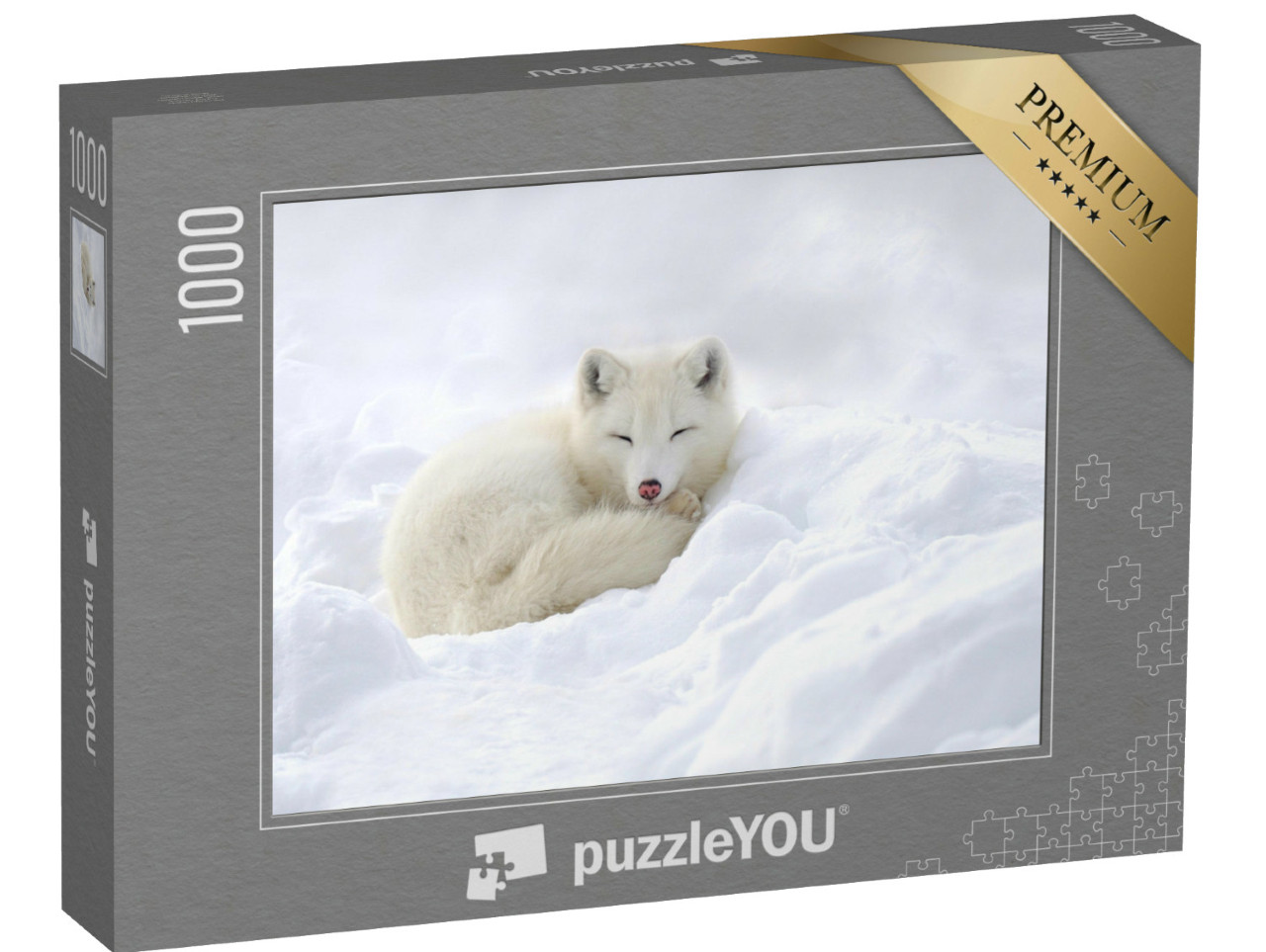 Puzzle de 1000 pièces « Renard polaire blotti dans la neige »