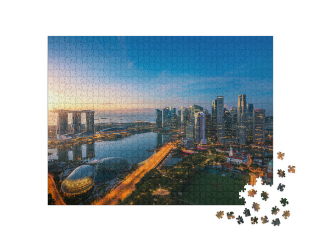 Puzzle de 1000 pièces « Singapour au crépuscule »