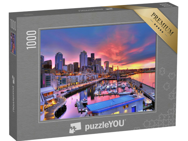 Puzzle de 1000 pièces « Aurore sur Pier-66, Seattle »