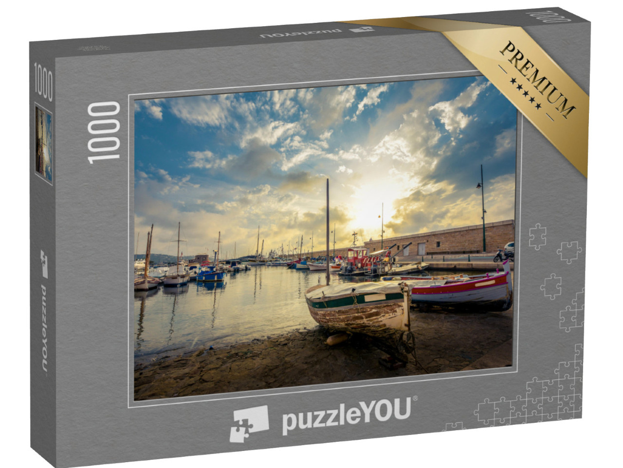 Puzzle de 1000 pièces « Coucher de soleil sur le port. Saint Tropez. »