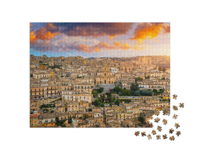 Puzzle de 1000 pièces « Vue de Modica en Sicile, Italie »