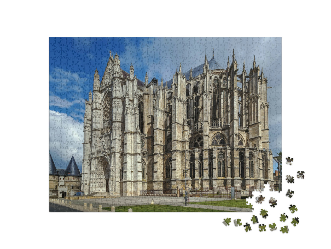 Puzzle de 1000 pièces « La cathédrale Saint-Pierre de Beauvais dans le nord de la France. »
