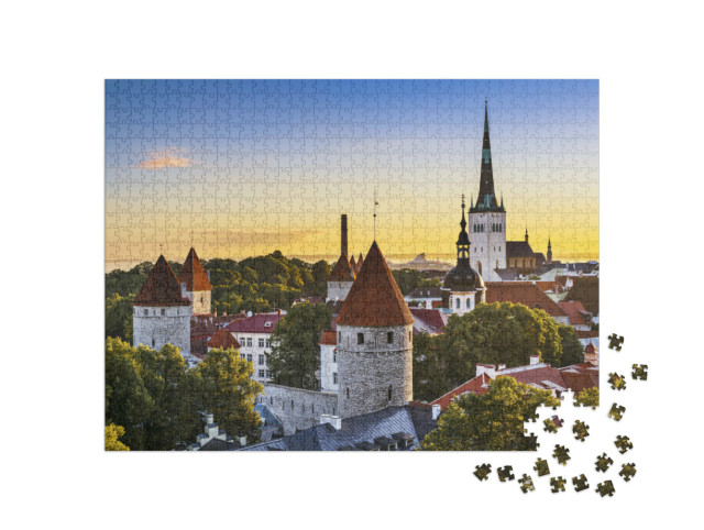 Puzzle de 1000 pièces « Vue sur la vieille ville de Tallinn, Estonie »
