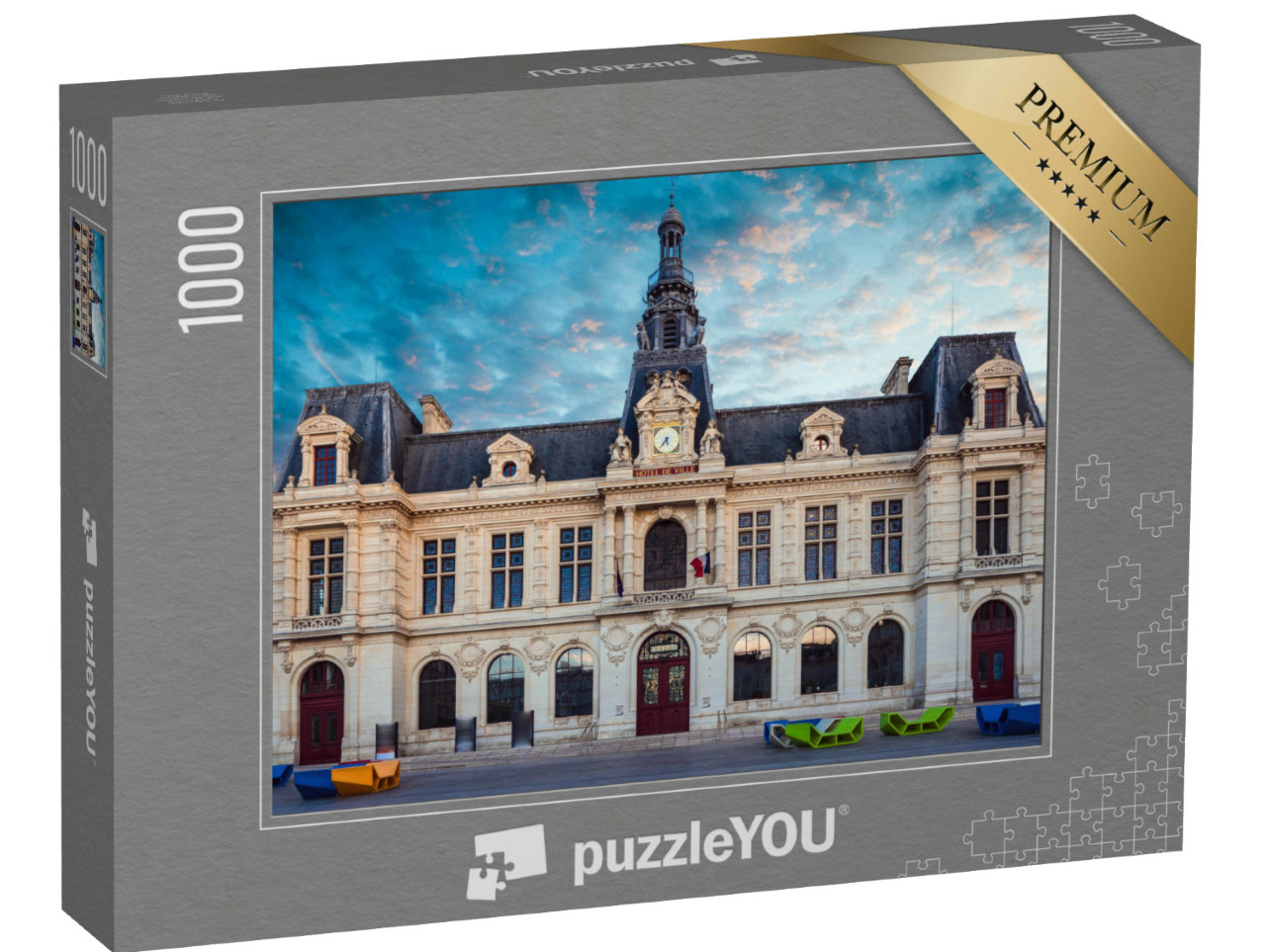 Puzzle de 1000 pièces « Hôtel de ville de Poitiers en France »