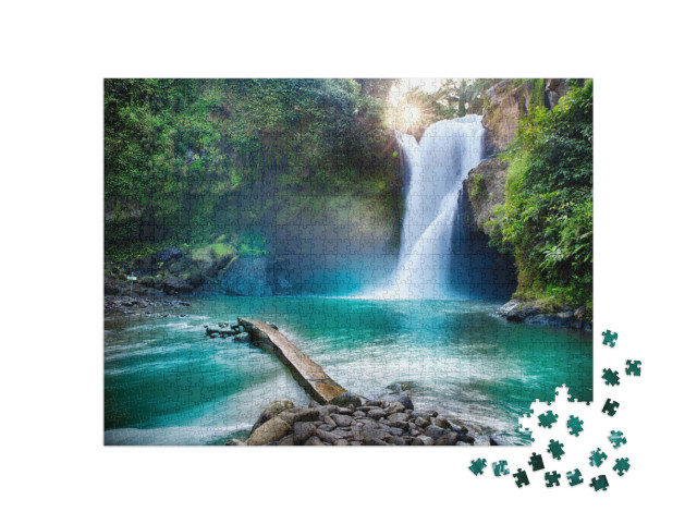 Puzzle de 1000 pièces « Cascade cachée dans la jungle tropicale »