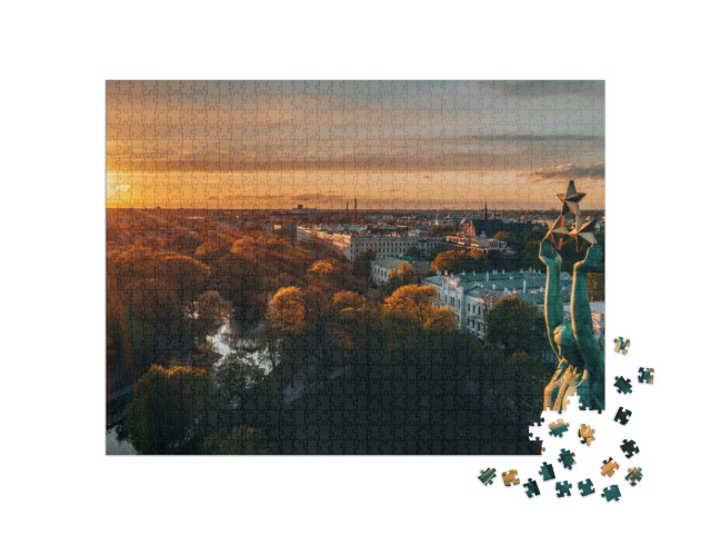 Puzzle de 1000 pièces « Monument de la liberté Milda à Riga, Lettonie »